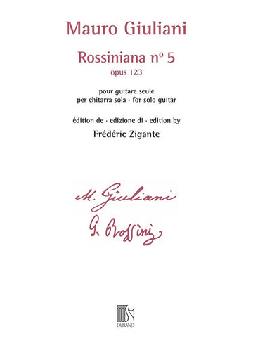 Giuliani - Rossiniana N° 5 (opus 123) - Edition De Frederic Zigante