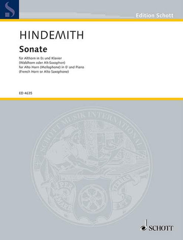 HINDEMITH PAUL - SONATA - ALTO HORN IN EB AND PIANO