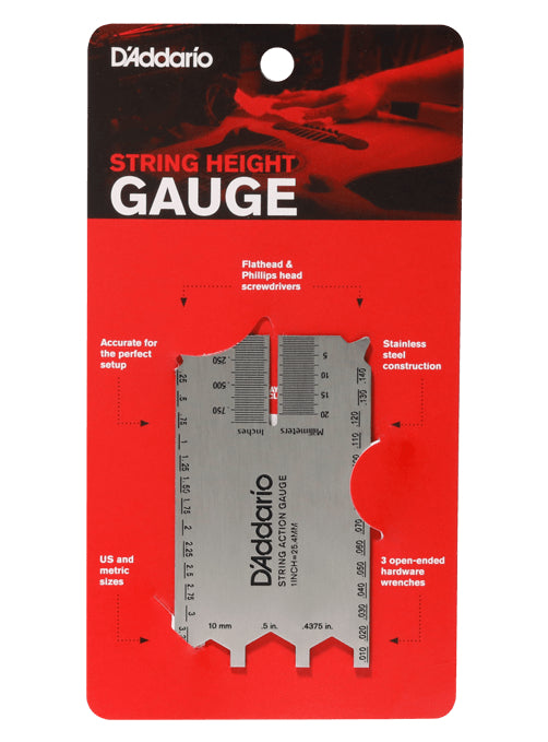 D'ADDARIO RULER TO MEASURE AND ADJUST THE ACTION OF THE ADDARIO STRINGS