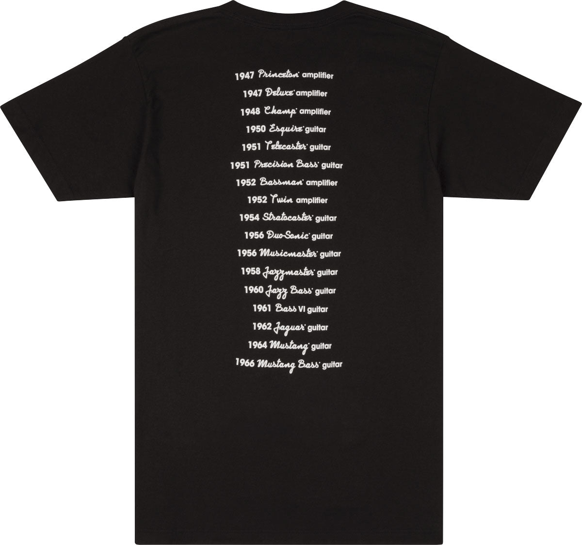 Fender Logo Date Back Tee Black M