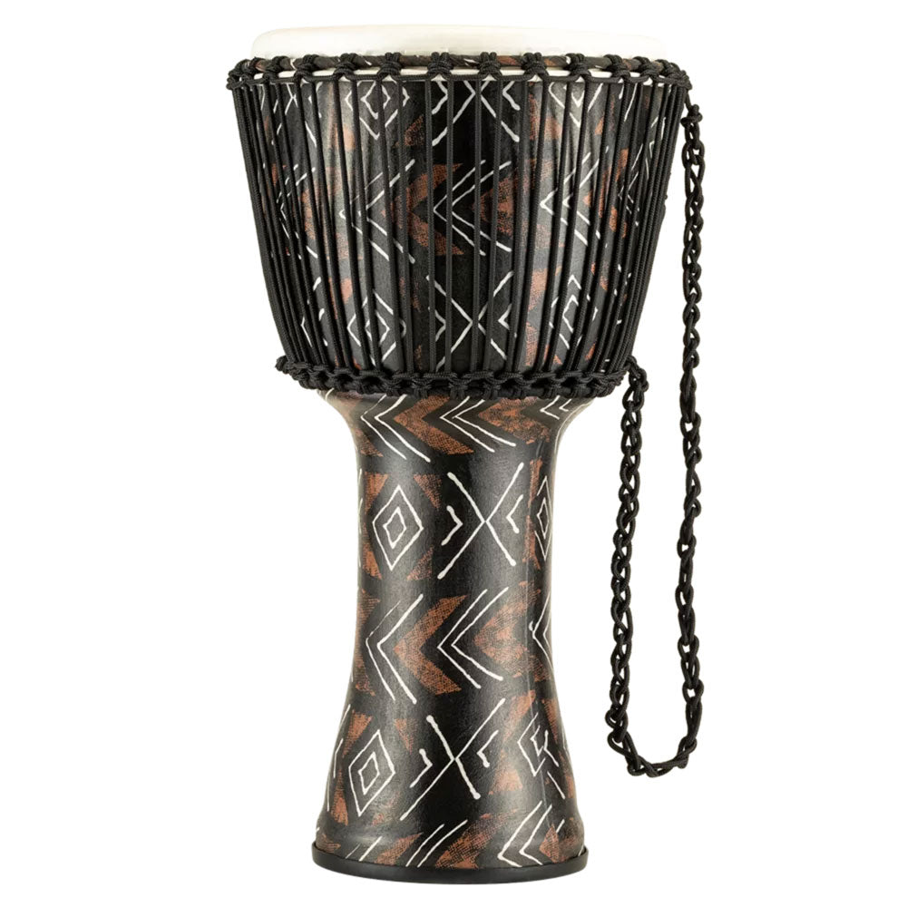 PERCUSSION 12" ROPE TUNED TRAVEL SERIES DJEMBE SYNTHETIC HEAD (PATENTED) KANGA SARONG