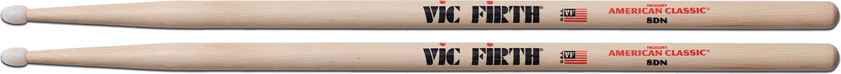 AMERICAN CLASSIC HICKORY NYLON TIPS 8D DRUMSTICKS