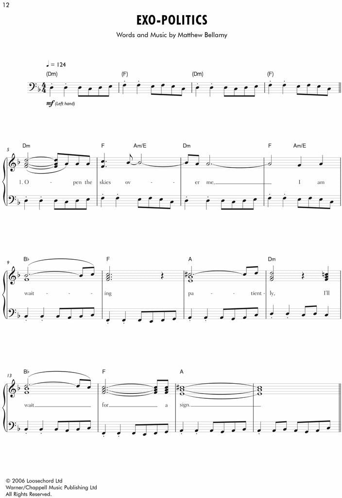 Muse - Easy Piano Songbook