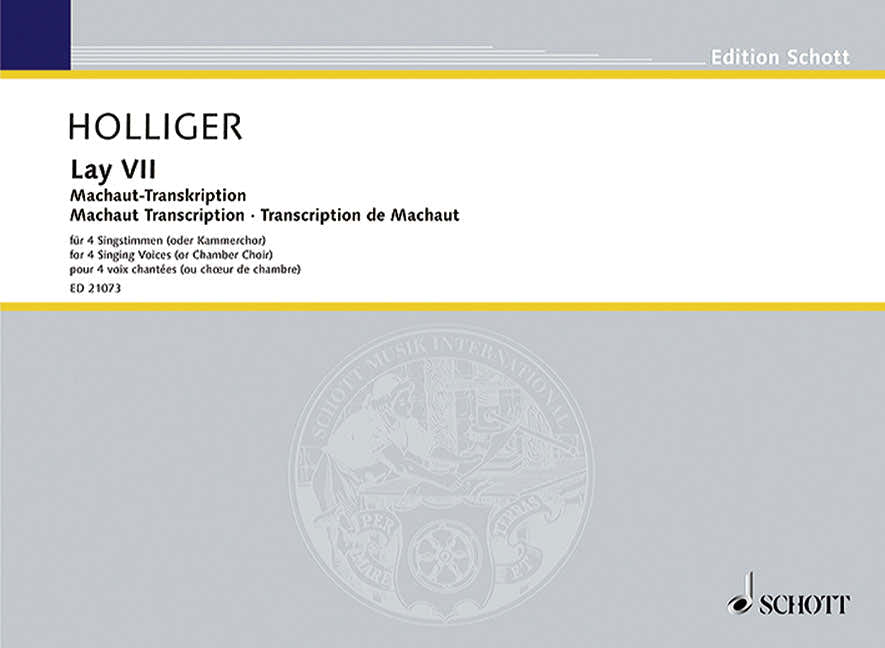 Machaut - Lay Vii - Countertr (Ou Alto) 2 Trs Et Bass