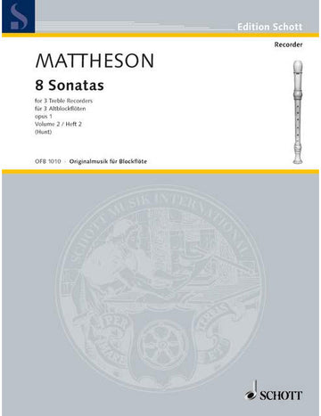Mattheson - 8 Sonatas Op. 1 - 3 Treble Flute A Bec