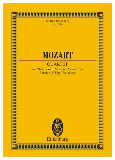 MOZART W.A. - QUARTET F MAJOR KV 370 - OBOE VIOLIN VIOLA AND CELLO