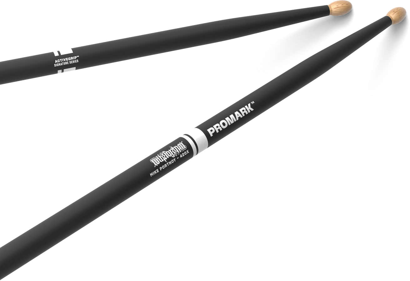 TXMP420XW-AG - Hickory-Schlagzeugstöcke mit ovaler Spitze Mike Portnoy ActiveGrip 420X