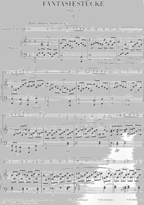 Schumann R. - Fantasy Pieces For Piano And Clarinet (or Violin Or Violoncello) Op. 73
