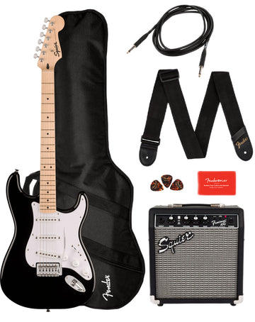 Stratocaster Sonic Pack MN Schwarz