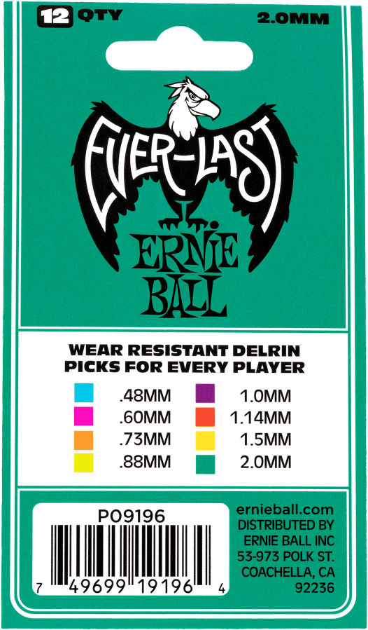 Plektren Everlast Beutel mit 12 Frostblau 2mm