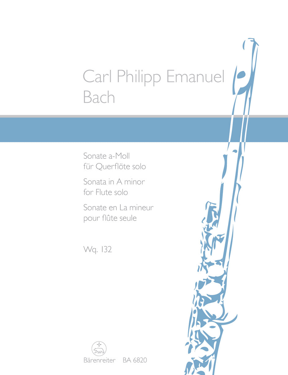 Barenreiter Bach C.p.e. - Sonate Fur Flote Solo A-moll WQ 132 - Flute
