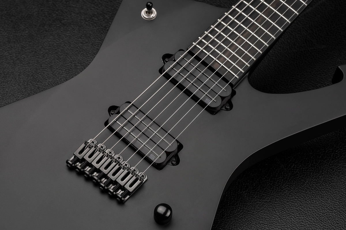 Humbucker 7-saitig Black Jupiter Rails, Signatur von Wes Hauch, Satz, schwarz