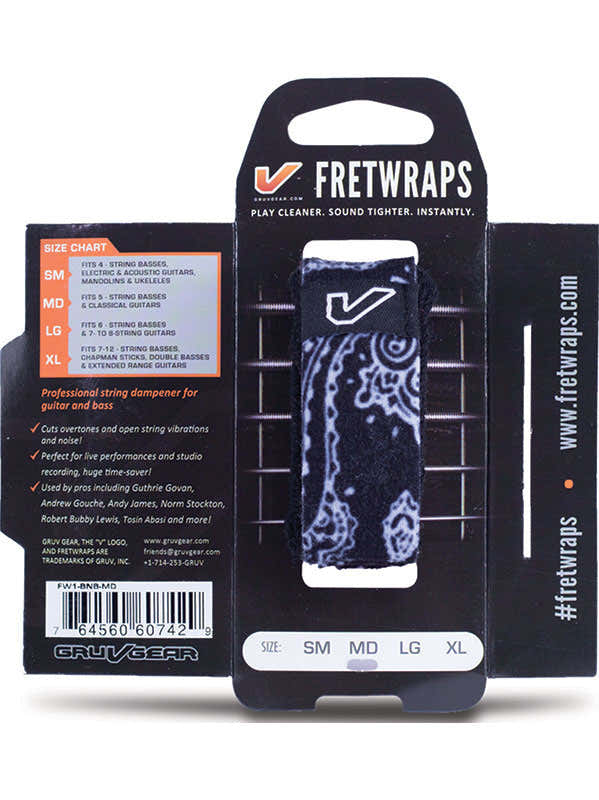 FretWraps Schwarzes Bandana - Mittel