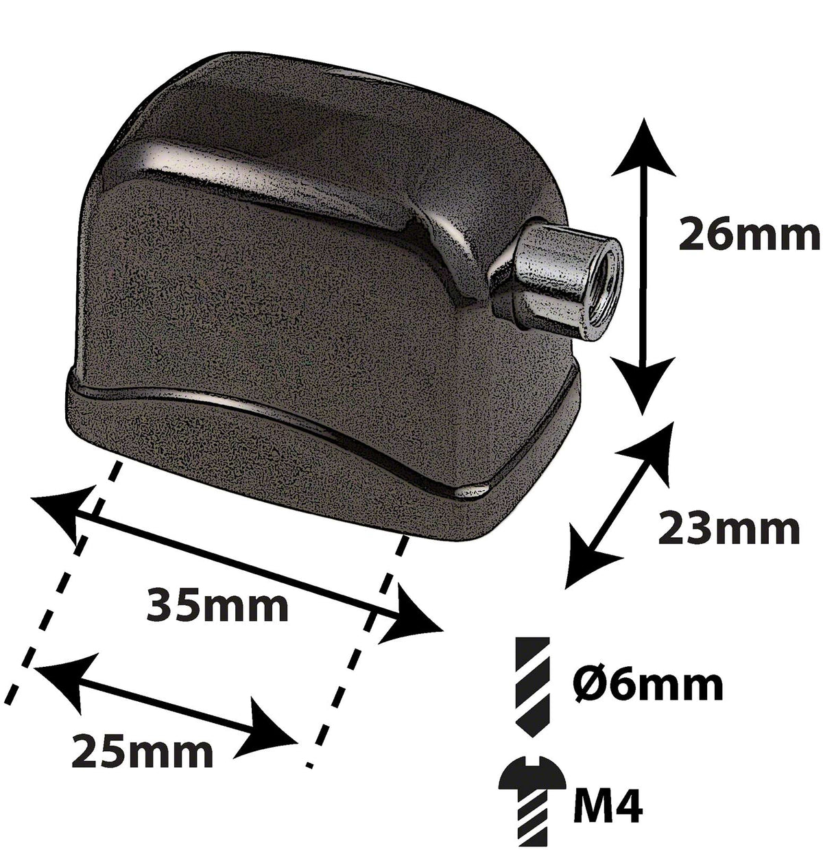 L17BD-BK - SPANNBCKCHEN BASSDRUM SCHWARZE - 25MM (X1)