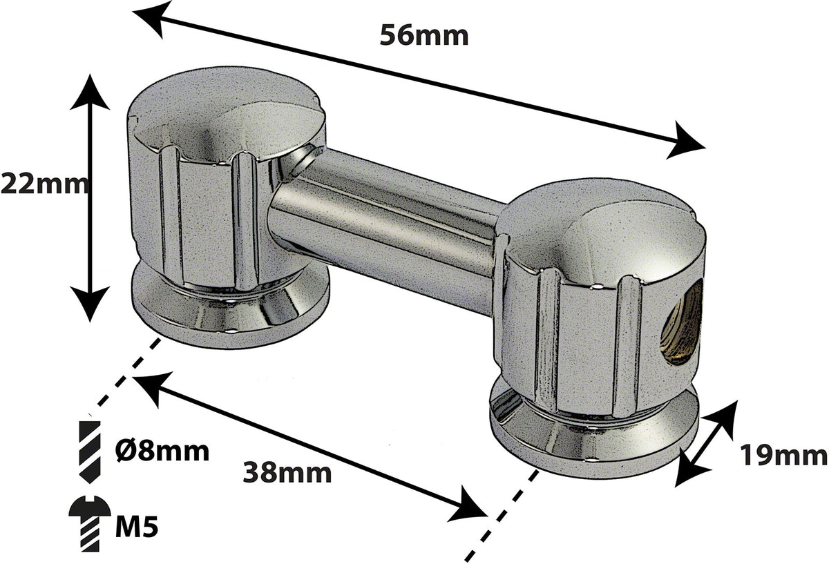 TL8D38 - SPANNBCKCHEN TUBELUG - 38MM - DOPPELTE SPANNSCHRAUBEN (X1)