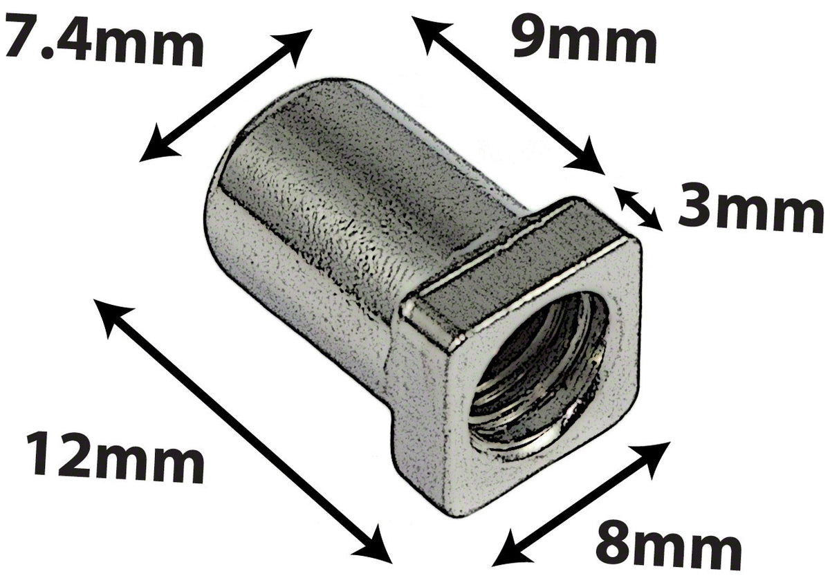 SN-SQ-12B - Kamin 12mm Quadratischer Kopf - Messing (X4)