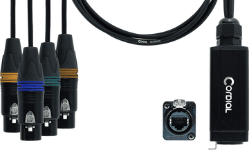 DMX ADAPTER - RJ45 4 XLR FEMALE 5 POINTS 70 CM