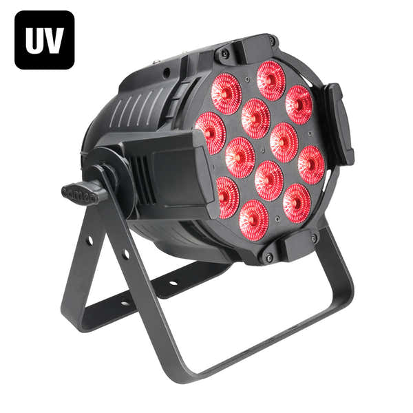 Cameo STUDIO PAR 64 KANN RGBWA + UV 12 W - 12 W RGBWA + UV LED PAR PROJEKTOR SCHWARZE BOX