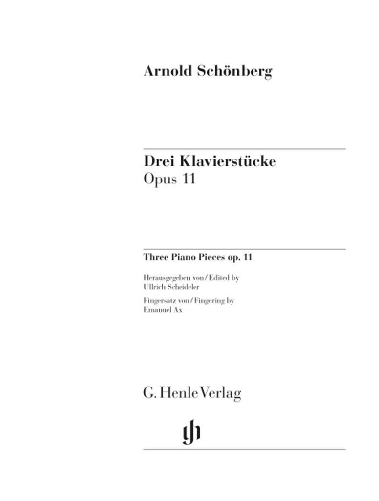 Schonberg Arnold - Three Piano Pieces Op.11