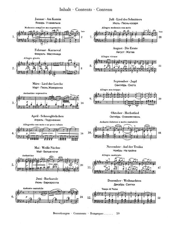 TSCHAIKOWSKY P.I. - THE SEASONS OP. 37BIS