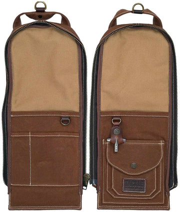 Modulare Stick-Tasche aus gewachstem Canvas - Braun