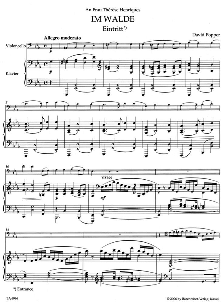 POPPER DAVID - IM WALDE OP.50 - VIOLONCELLO KLAVIER
