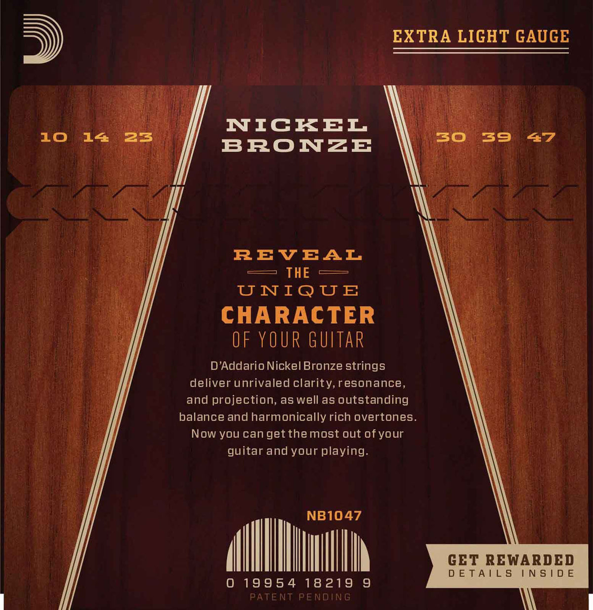 ACOUSTIC GUITAR STRINGS NB1047 NICKEL BRONZE EXTRA LIGHT 10-47