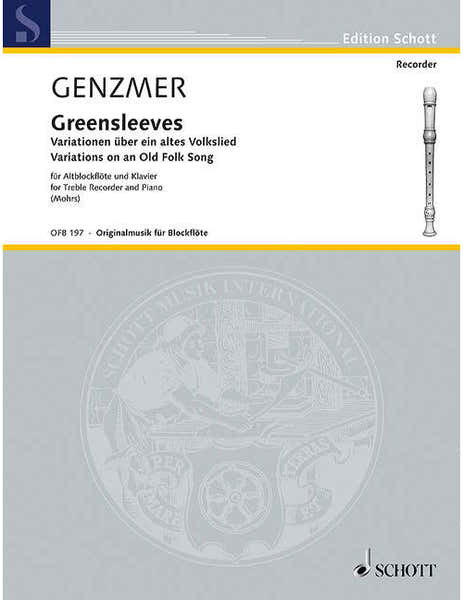 Genzmer - Greensleeves Gewv 261 - Treble Flute A Bec et Piano