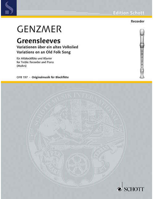Genzmer - Greensleeves Gewv 261 - Treble Flute A Bec et Piano