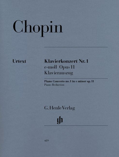 CHOPIN F. - CONCERTO FOR PIANO AND ORCHESTRA NO. 1 E MINOR OP. 11