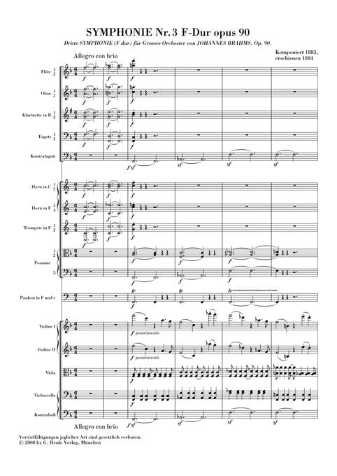 Brahms J. - Symphony No. 3 In F Major Op. 90