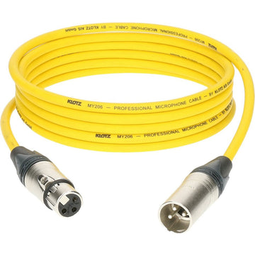 M1 MIC CABLE YELLOW 10M XLR 3P. F/M NEUTRIK