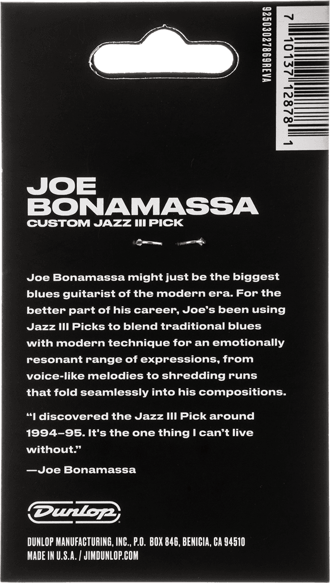 6 x 1,00mm Joe Bonamassa Custom Jazz III Variety Pack