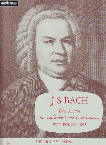 Bach J. S. - Drei Sonaten - Altblockflöte und BC