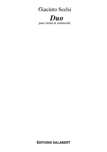 SCELSI - DUO - VIOLON ET VIOLONCELLE