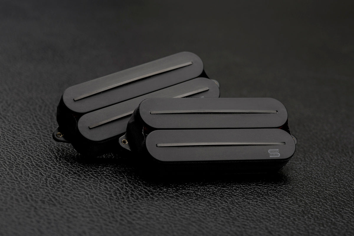 Humbucker 7-saitig Black Jupiter Rails, Signatur von Wes Hauch, Satz, schwarz