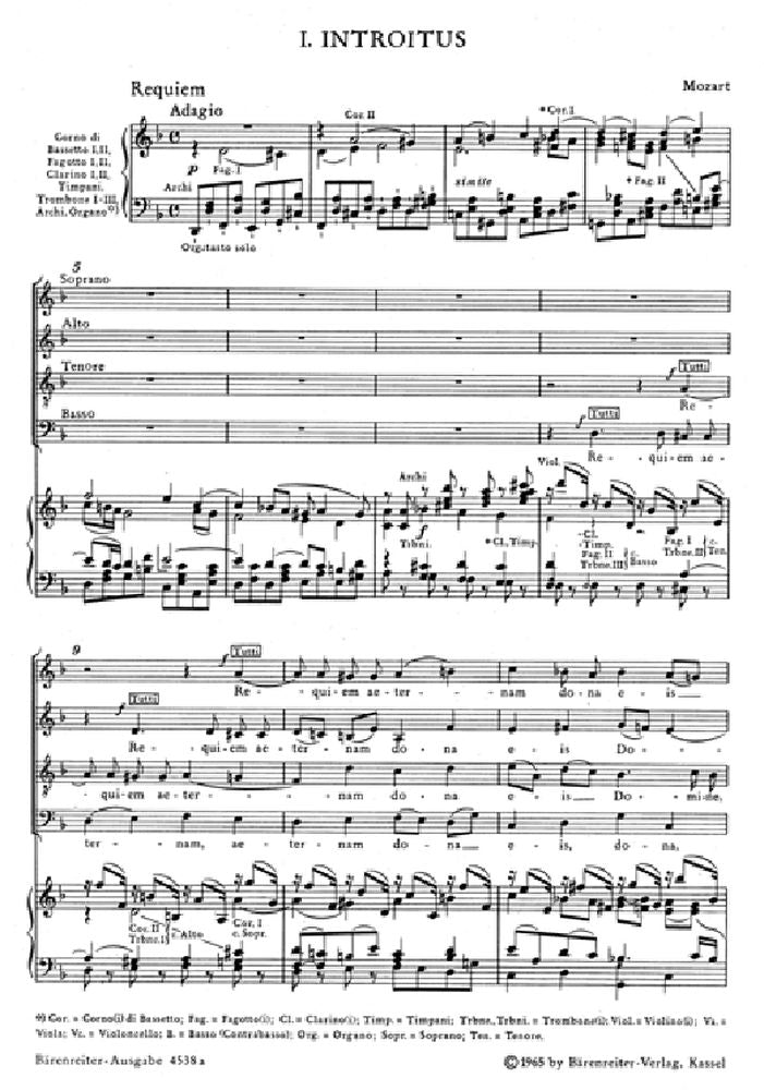 MOZART W.A. - REQUIEM KV 626 - KLAVIERAUSZUG