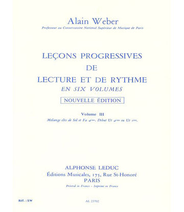 Weber A. - Leçons Progressives Lecture et Rythme Vol.3