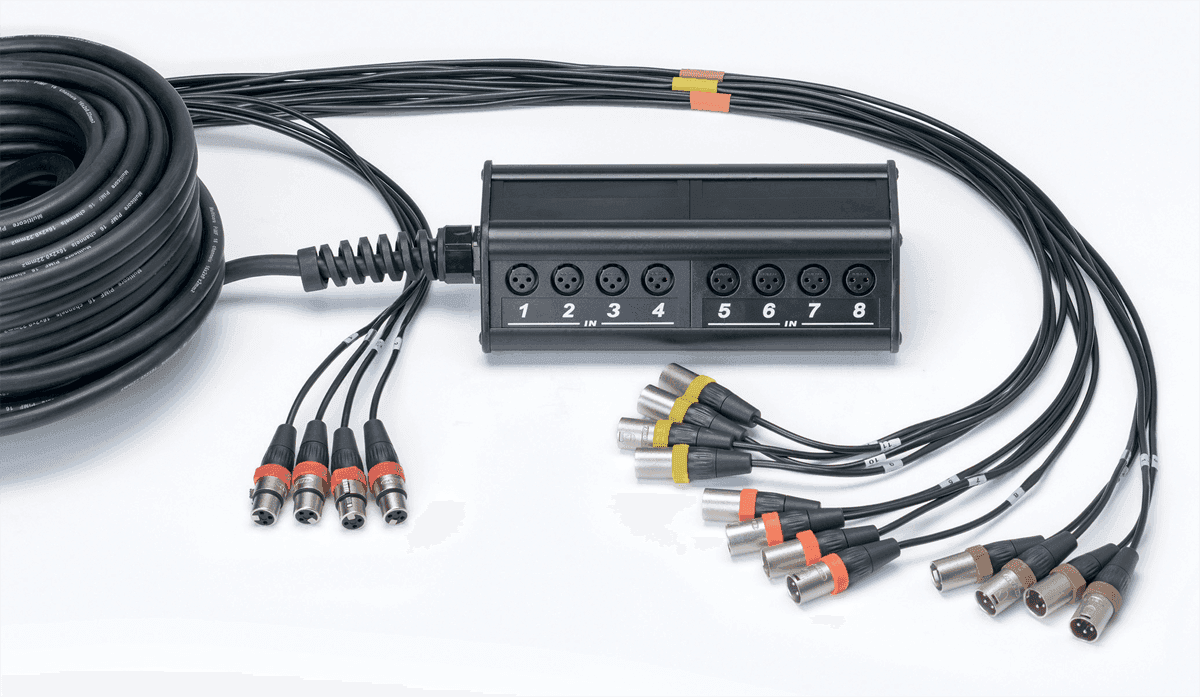 Stagebox 12 Eingänge 4 Ausgänge XLR Kabel 30 M