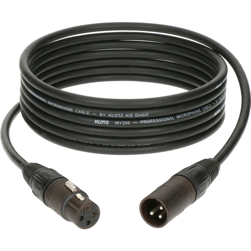 Klotz M1 MIC CABLE BLACK 10M XLR 3P. F/M NEUTRIK MP BRASS