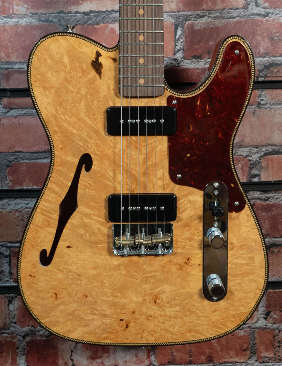 Telecaster Dual P90 Ahornmaser NOS Gealtertes Natur Artisan