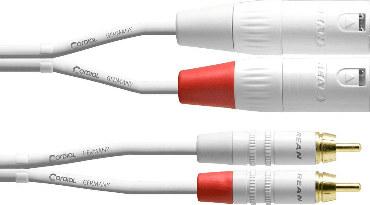 Cordial DOUBLE AUDIO CABLE XLR MALES/RCA 3 M WHITE