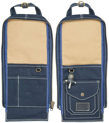 Modulare Sticktasche aus gewachstem Canvas - Marineblau