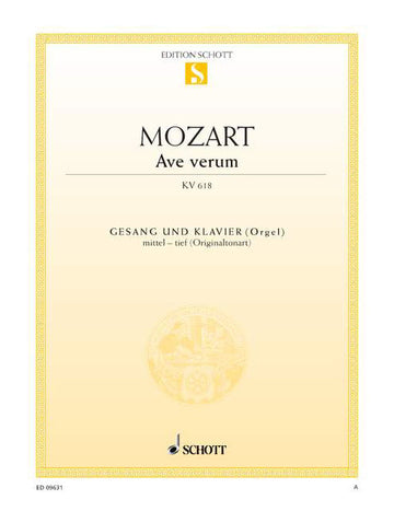 Mozart - Ave Verum KV 618 - Medium (low) Voice et Piano (orgue/harmonium)