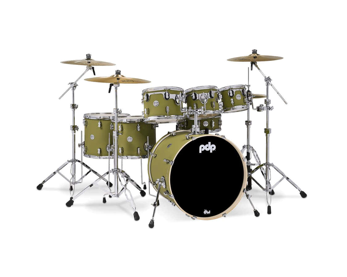 SHELL SET CONCEPT MAPLE FINISH PLY CM7 KIT 22" SATIN OLIVE PDCM2217SO