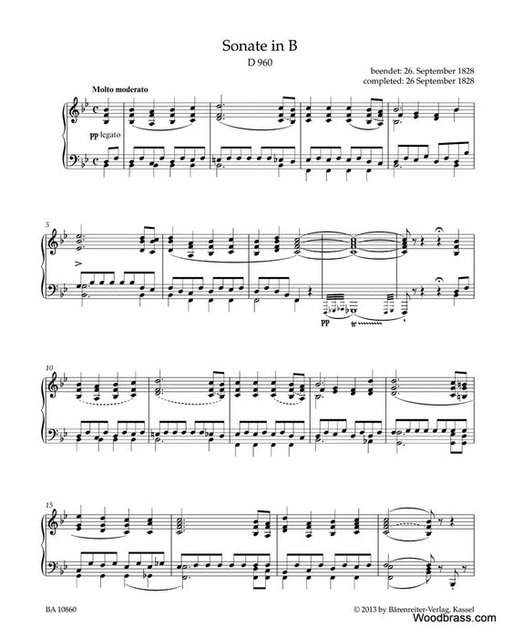 Schubert F. - Sonate in B D960 - Klavier