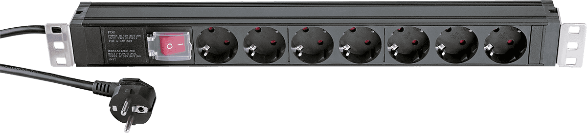 K&M 19" 230V RACKMOUNTABLE POWER SOCKET WITH 7 SOCKETS + INTER.