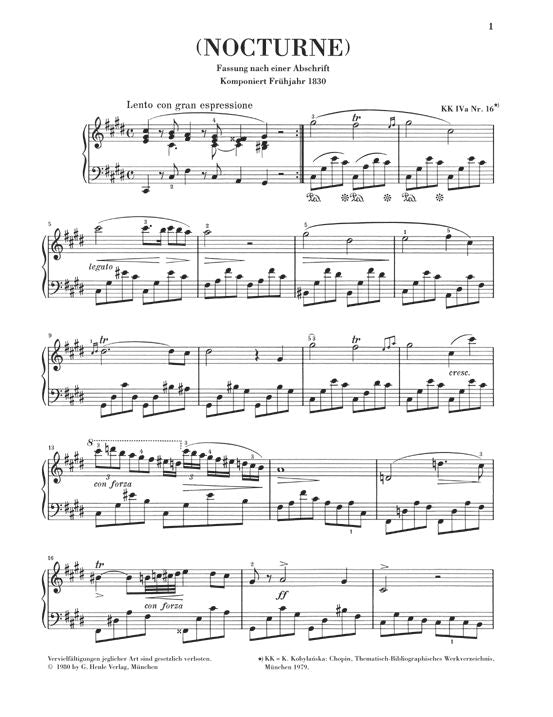 Chopin - Nocturne Ut Dièse Mineur Op. Post. - Piano