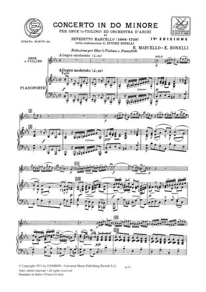 Marcello B. - Concerto In Do M. - Hautbois et Piano
