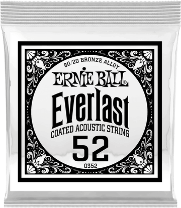 .052 EVERLAST COATED 80/20 BRONZE ACOUSTIC GUITAR STRINGS